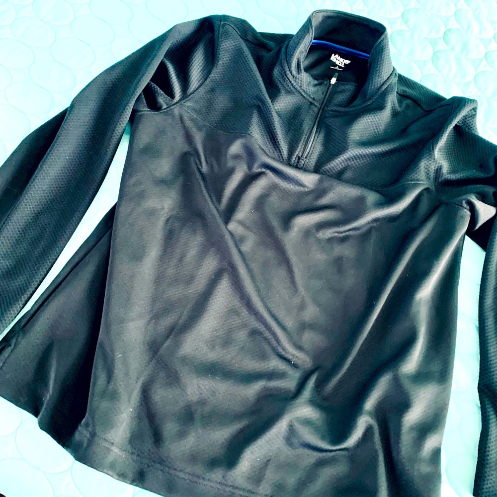 NWOT Lands End 1/4 zip black pullover